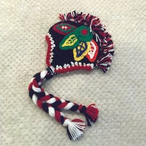 Infant Blackhawks knitted hat